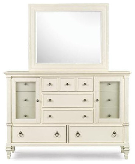 Magnussen Ashby Dresser With Landscape Mirror Patina White