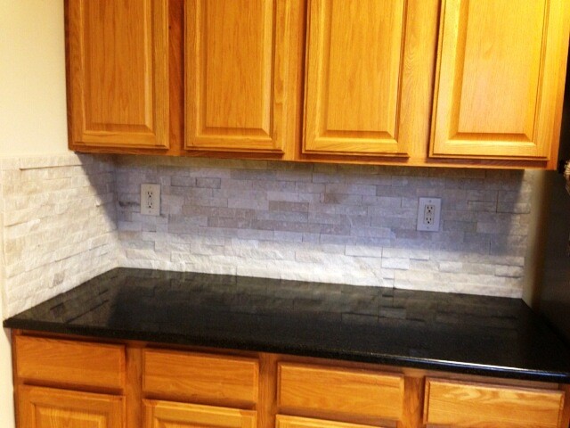 Black Pearl Granite On Medium Wood Cabinets Traditional
