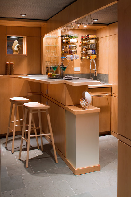 Lower Level Living mid-century-hausbar
