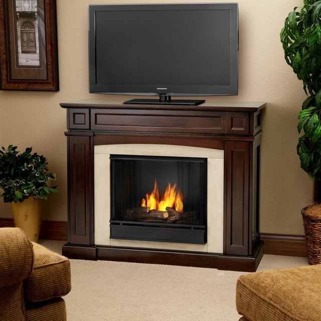 Real Flame Real Flame Rutherford Ventless Gel Fireplace Dark