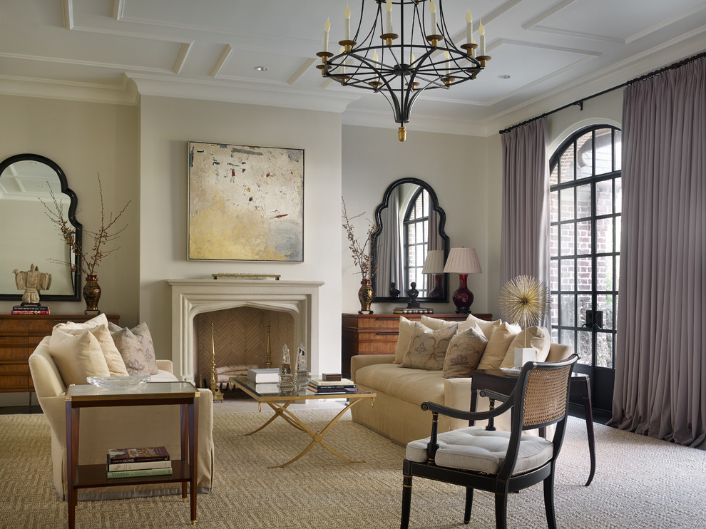 Transitional living room in Atlanta.