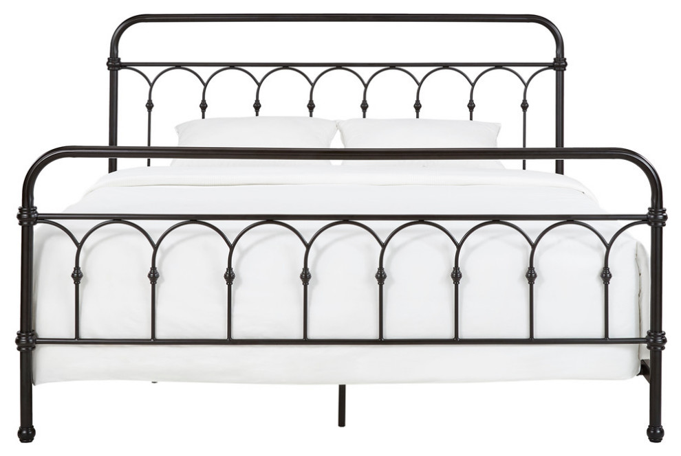 Maverick Rustic Metal Bed, King - Traditional - Panel Beds - by Inspire ...