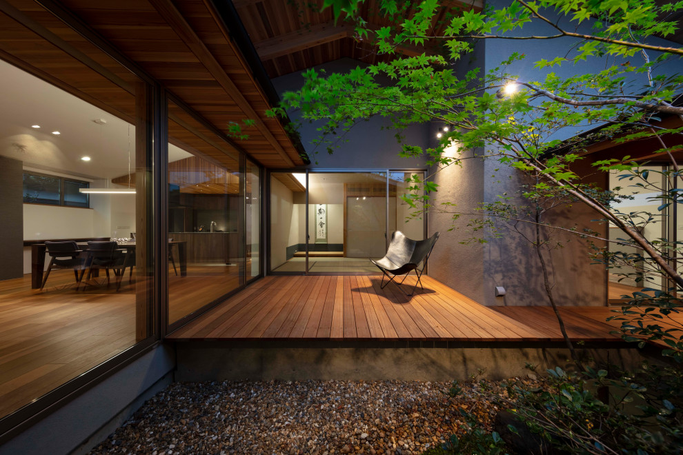 Modelo de terraza de estilo zen con iluminación