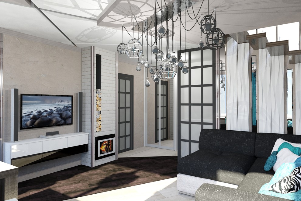 Гостиная в двухуровневой квартире