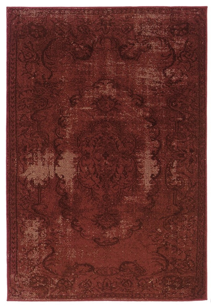 Oriental Weavers Revival 119R2 Red/Red Area Rug, 9'10" X 12'10