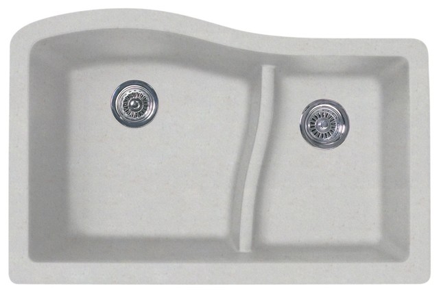 Swan Granite Large And Small Double Bowl Undermount Kitchen Sink 32 Swan Granite Large Small Double Bowl Undermount Kitchen Sink 32 X21 Granito
