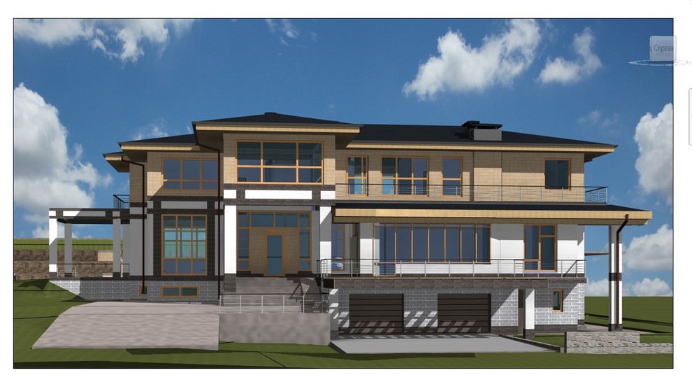 Дом на рельефе в стиле Райта