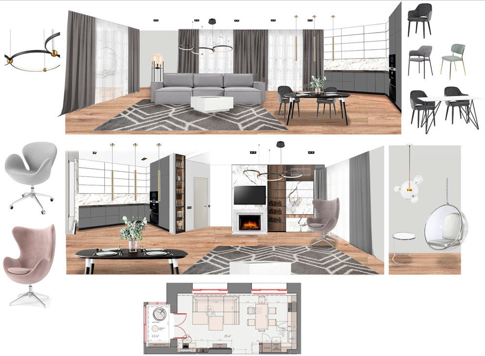 Трехкомнатная квартира в Москве