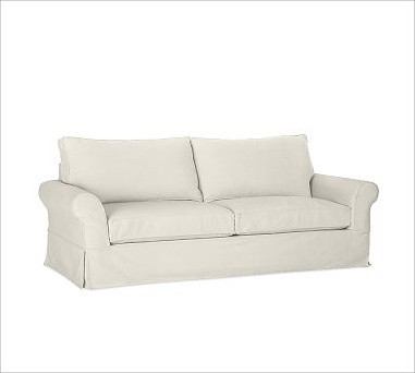 PB Comfort Roll-Arm Slipcovered Grand Sofa, Down-Blend Wrap Cushions, Brushed Ca
