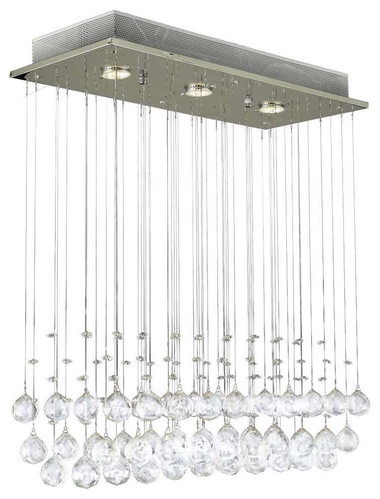 Modern Chandelier Rain Drop Crystal Ball Ceiling Lamp Contemporary