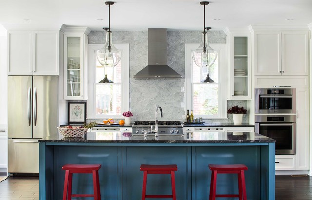 Kitchen Mat Red Barrel Studio Color: Blue/White