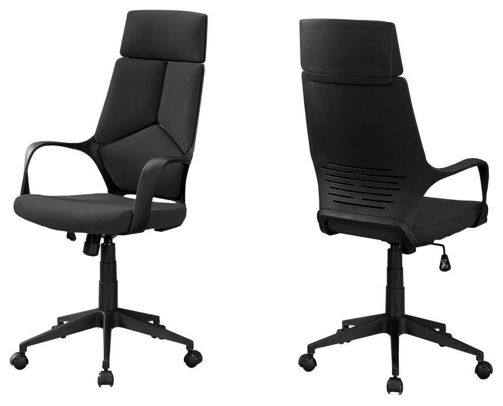 Sleek Black Office Chair Ergonomic Design Contemporary Sleek Black Office Chair Ergonomic