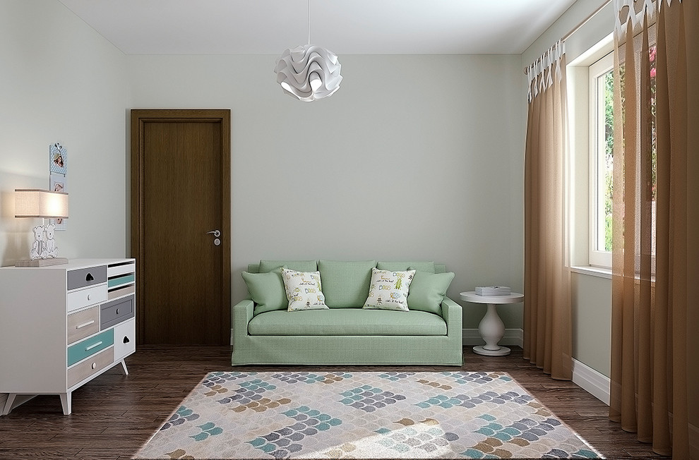 Детская комната на втором этаже 13,8 кв. м