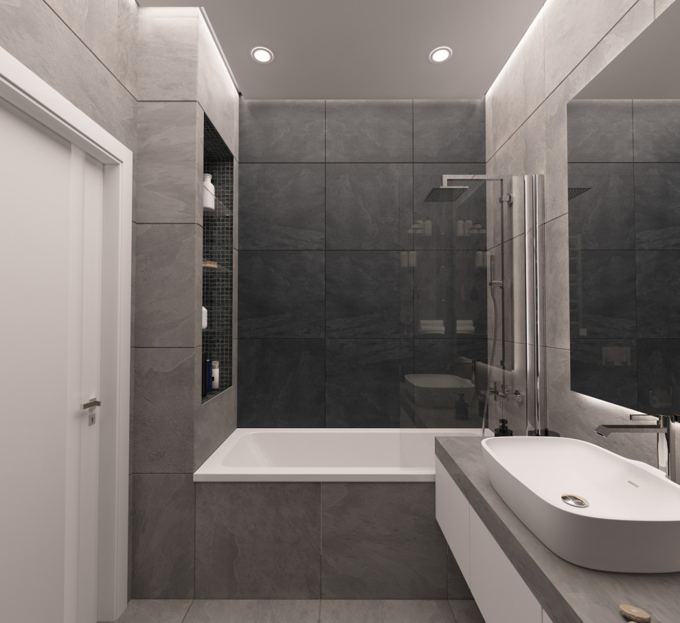 Дизайн ванной  в ЖК "Флотилия", г.Краснодар