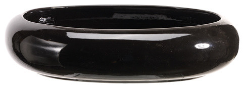 Silk Plants Direct Oval Container, Pack of 6, Black