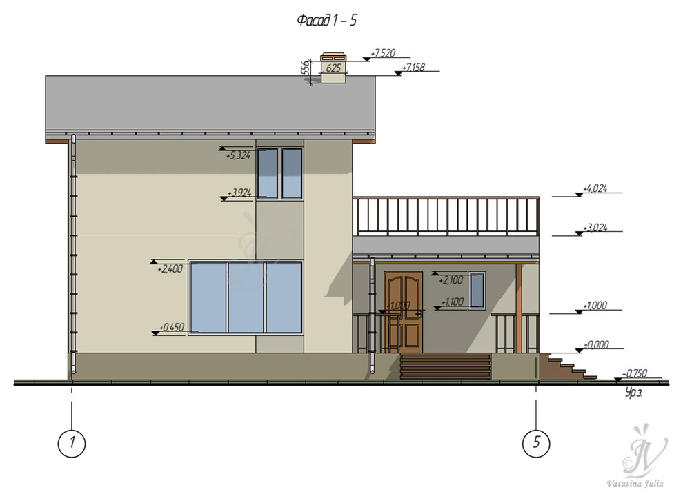 Эскизный проект ультрасовременного дома с плоской крышей в г. Чебоксары