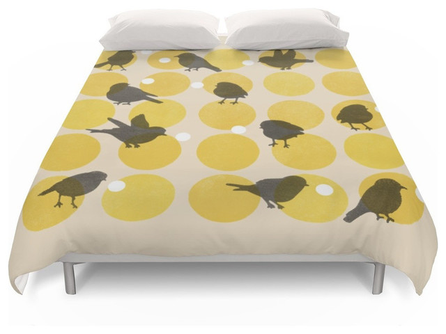 Birdsong Yellow Duvet Cover Contemporary Duvet Covers And