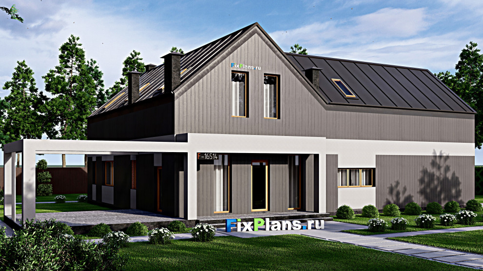 Проект дома с мансардой 16х28 м S410м2 F-16514