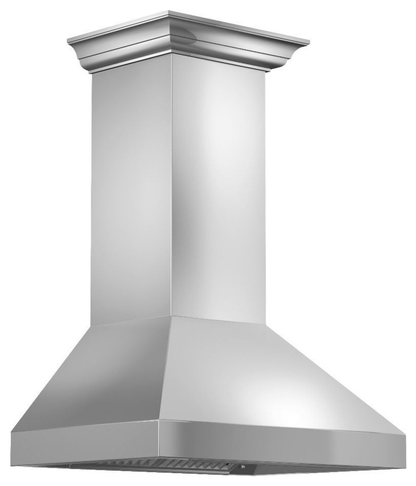 ZLINE 36 in. 500 CFM Wall Mount Range Hood with Crown Molding 597CRN36