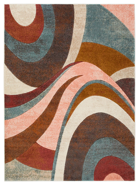 Home Dynamix Tribeca Slade Runner Area Rug 1'9"x7'2", Abstract Multi/Brown