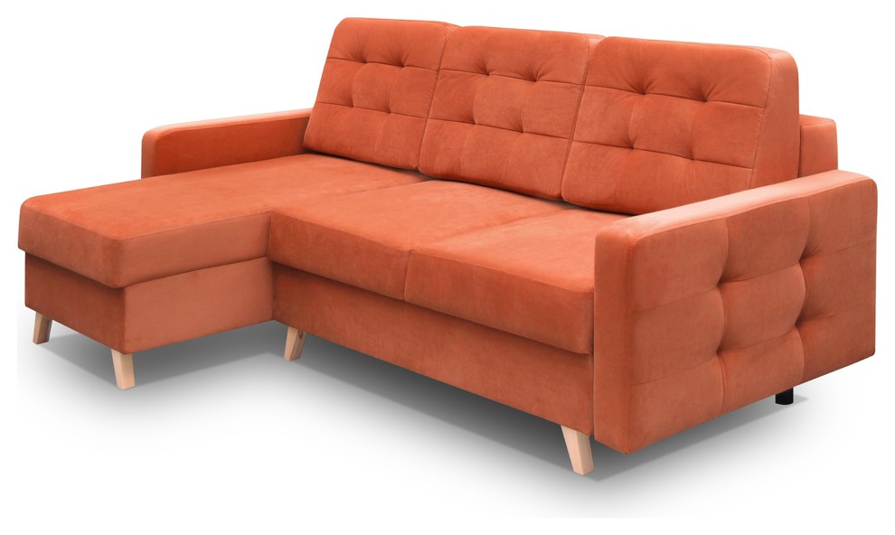 Orange Sleeper Sofa Bed Baci Living Room