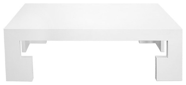 Worlds Away - Rectangular Coffee Table In Lacquered White ...