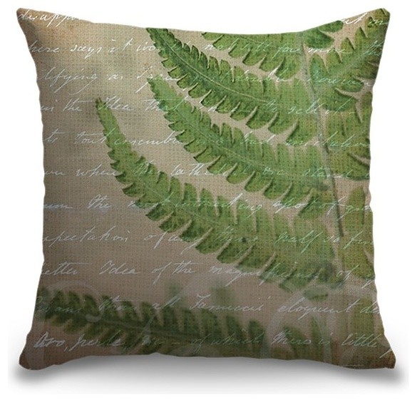 "Fern in the Countryside" Outdoor Throw Pillow 18"x18"