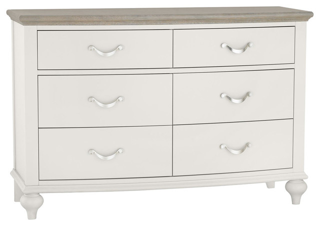 Denali Washed Oak and Grey 6-Drawer Wide Chest