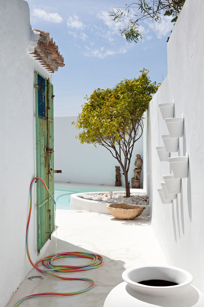 Inspiration for a mid-sized mediterranean side yard garden in Malaga with a container garden.