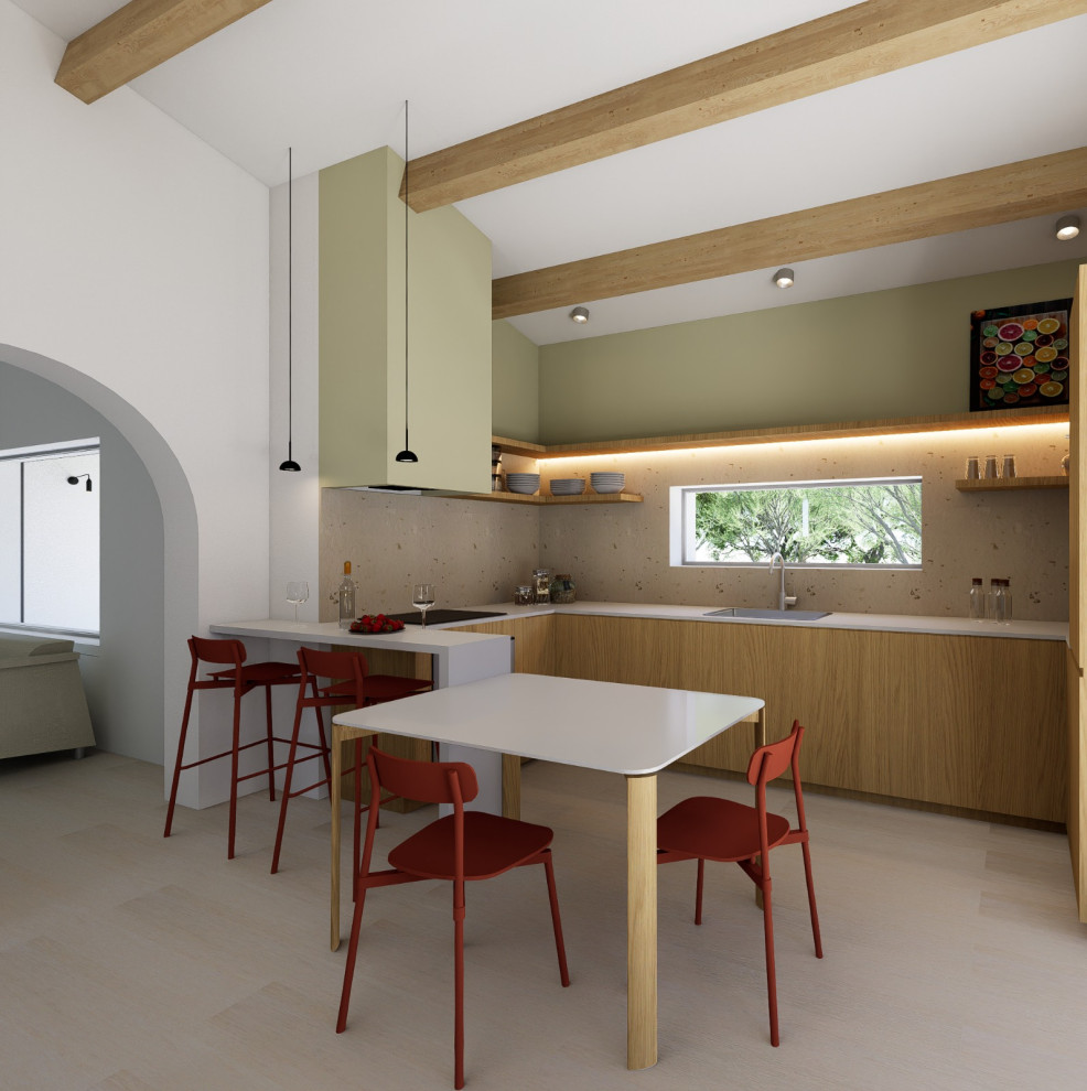PROGETTO CON RENDER DI CASA IN LEGNO XLAM ECOSOSTENIBILE BIOCLIMATICA A MODICA