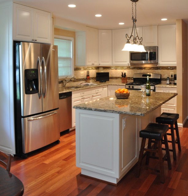 Kitchen Remodel, white cabinets, tile backsplash ...