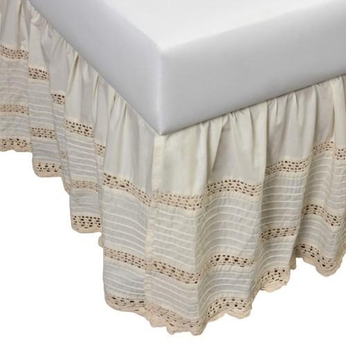 Cassie Crochect 18" Drop Bed Skirt, Twin Traditional Bedskirts by