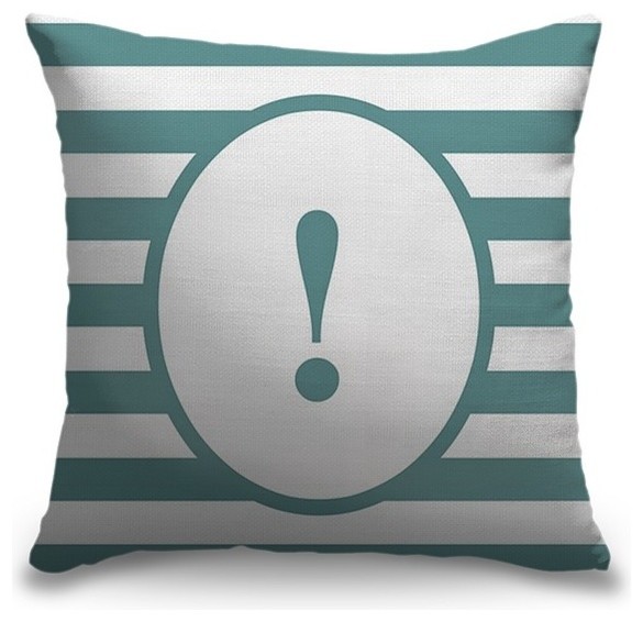 "Exclamation Point - Striped Oval" Pillow 20"x20"