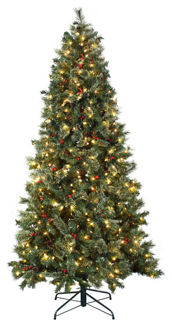 Astella 7.5' Christmas Tree With 500 Ul-Rated Lights and Stand, Green