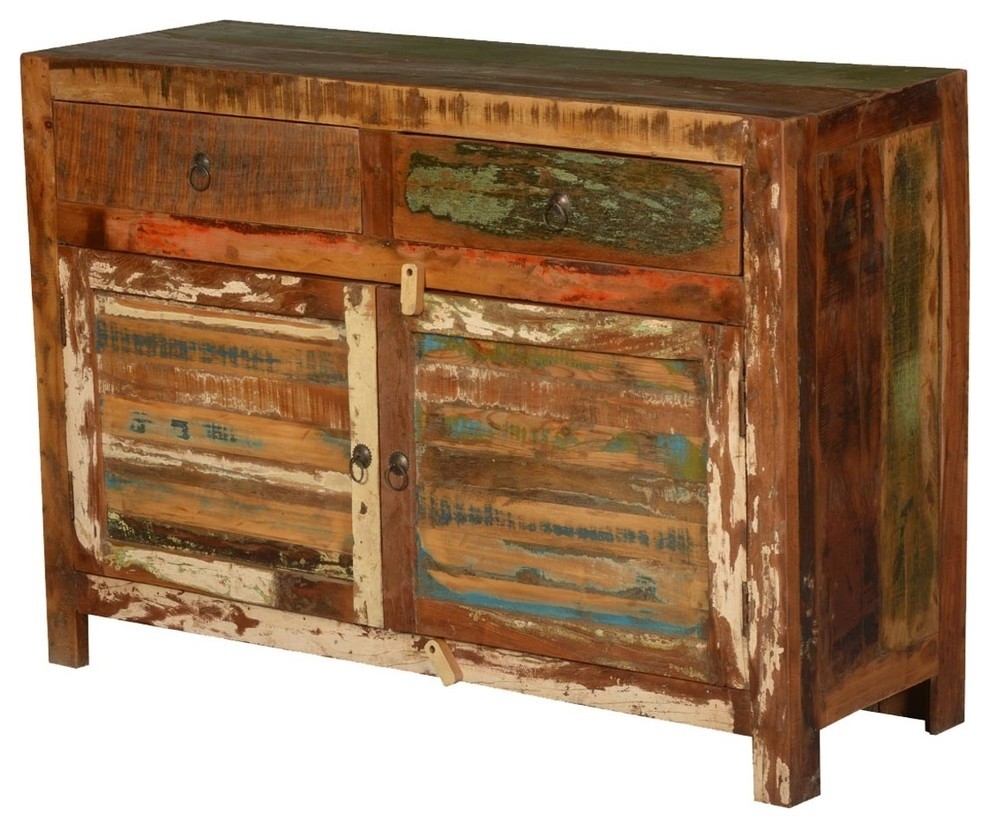 rustic timber buffet