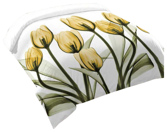 Laural Home Golden Tulips Comforter Contemporary Comforters And