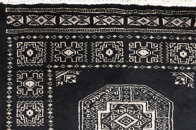ALRUG Handmade Black Oriental  Fil Pa Rug, 2'7"x12'