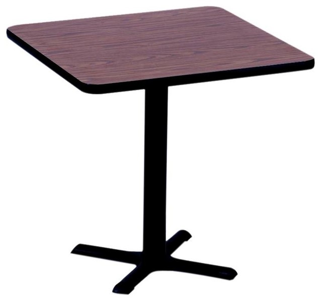 Square Breakroom Table w Cross Base (42 in./33 in. X-Base/Black Granite)