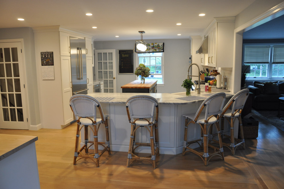 Inspiration for a transitional home design remodel in Boston