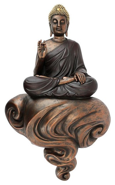 Enlightened Buddha On A Cloud Floating Wall Sculpture