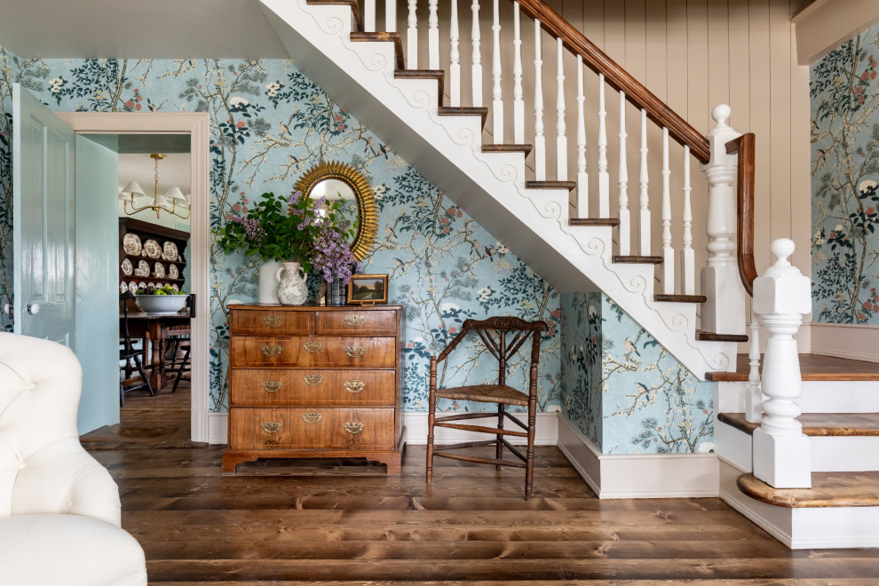 Inspiration for a farmhouse staircase remodel in Salt Lake City