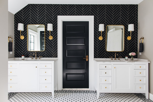 Black And White In The Bathroom, What Color Goes With A Black And White Bathroom