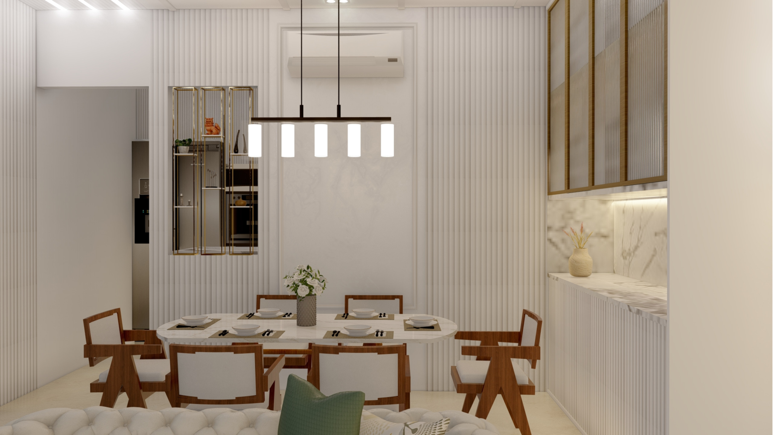 Chic Contemporary Living and Dining Room in St Albans
