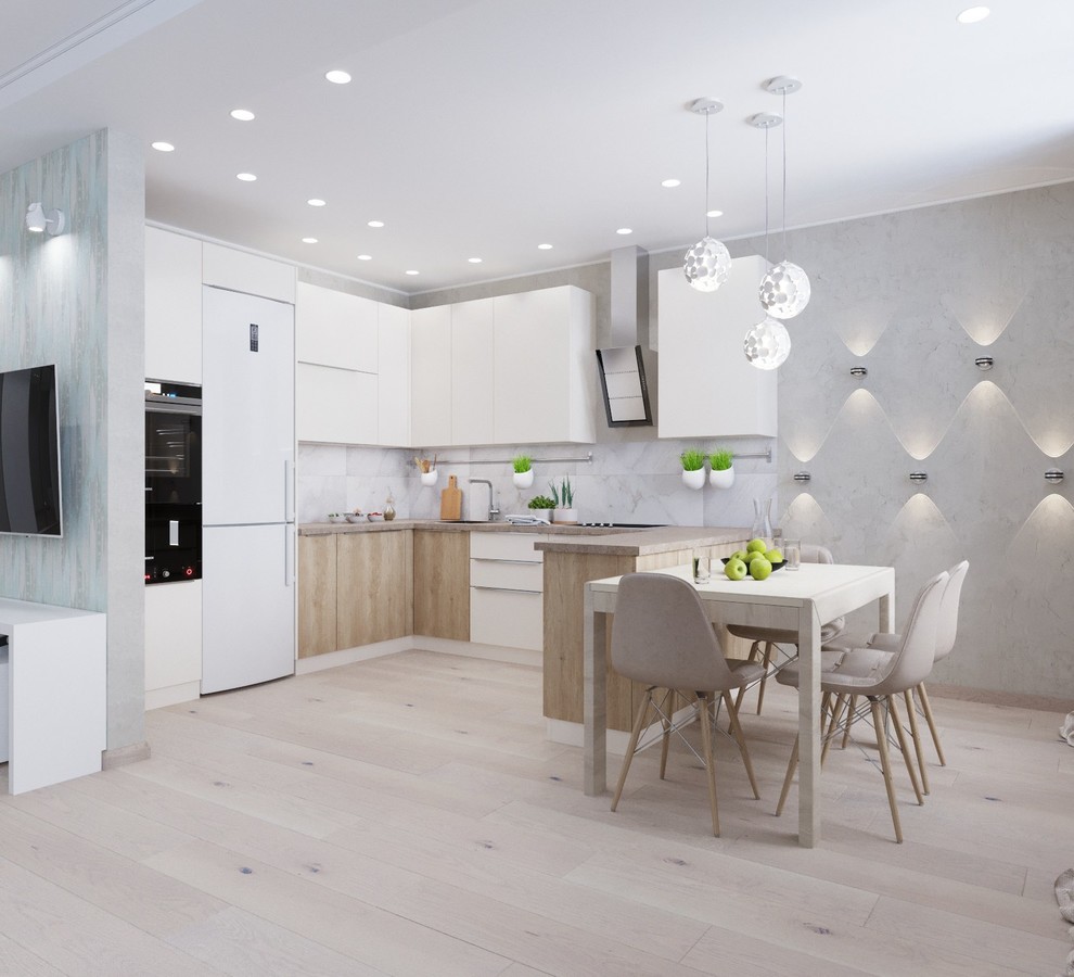 Интерьер кухни-гостиной в современном стиле