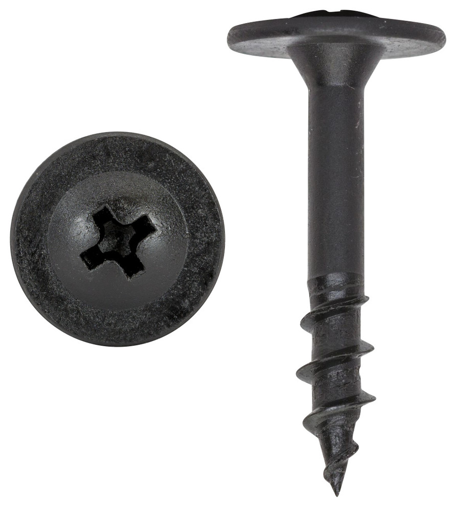 8 x 1" Drawer Front Screws, Phillips Washer Head, Type 17 Black, 1000