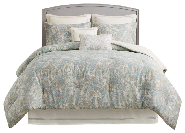 Harbor House Chelsea Sateen Paisley Comforterduvet Cover Set Queen Mediterranean 0000