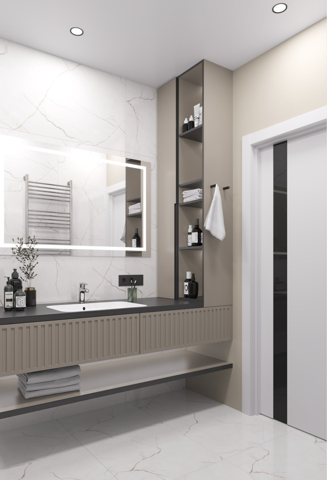 Дизайн-проект двухкомнатной квартиры общей площадью 56 кв.м.