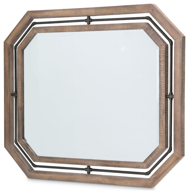 AICO Michael Amini Kathy Ireland Crossings Wall Mirror Industrial