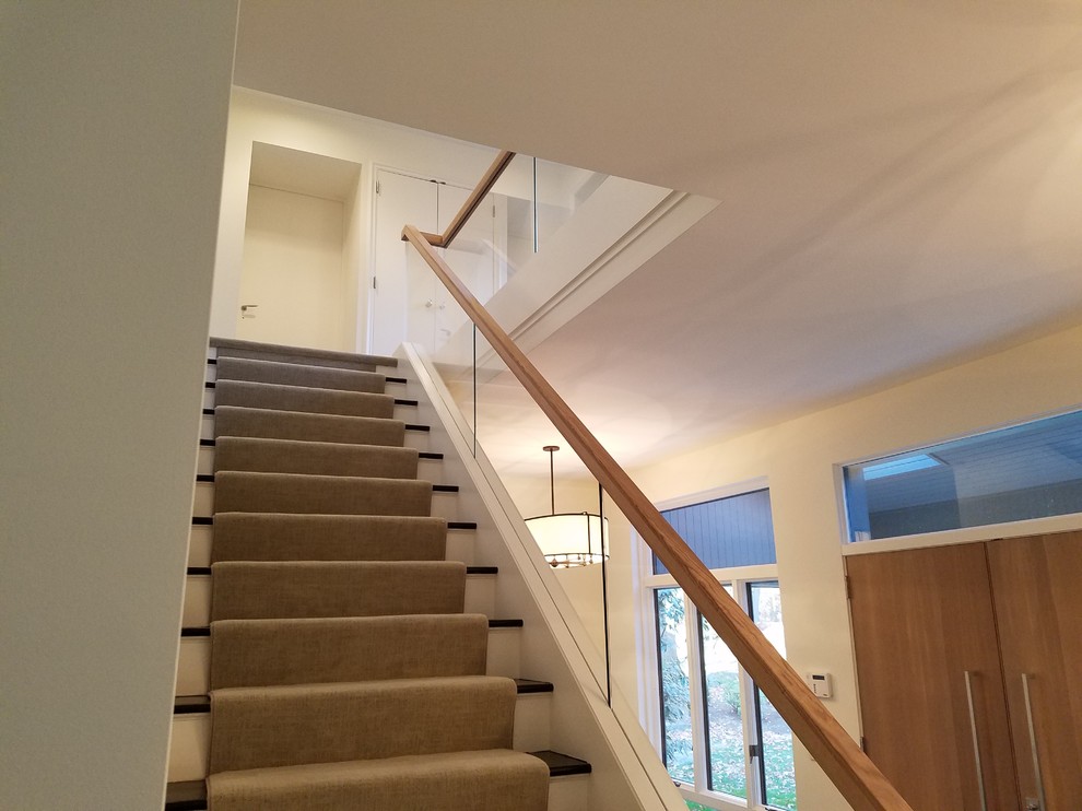 Modern Glass & Wood Railing