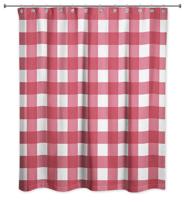 Red Buffalo Check 71x74 Shower Curtain Farmhouse Shower